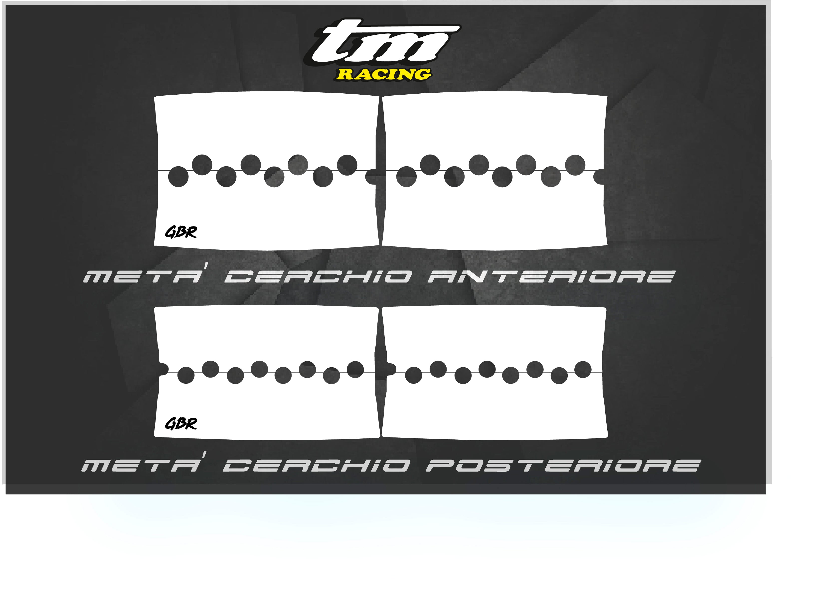 Adesivi Motard Bi-Colore, Adesivi Bi-Color Motard GBR Performance® TM RACING