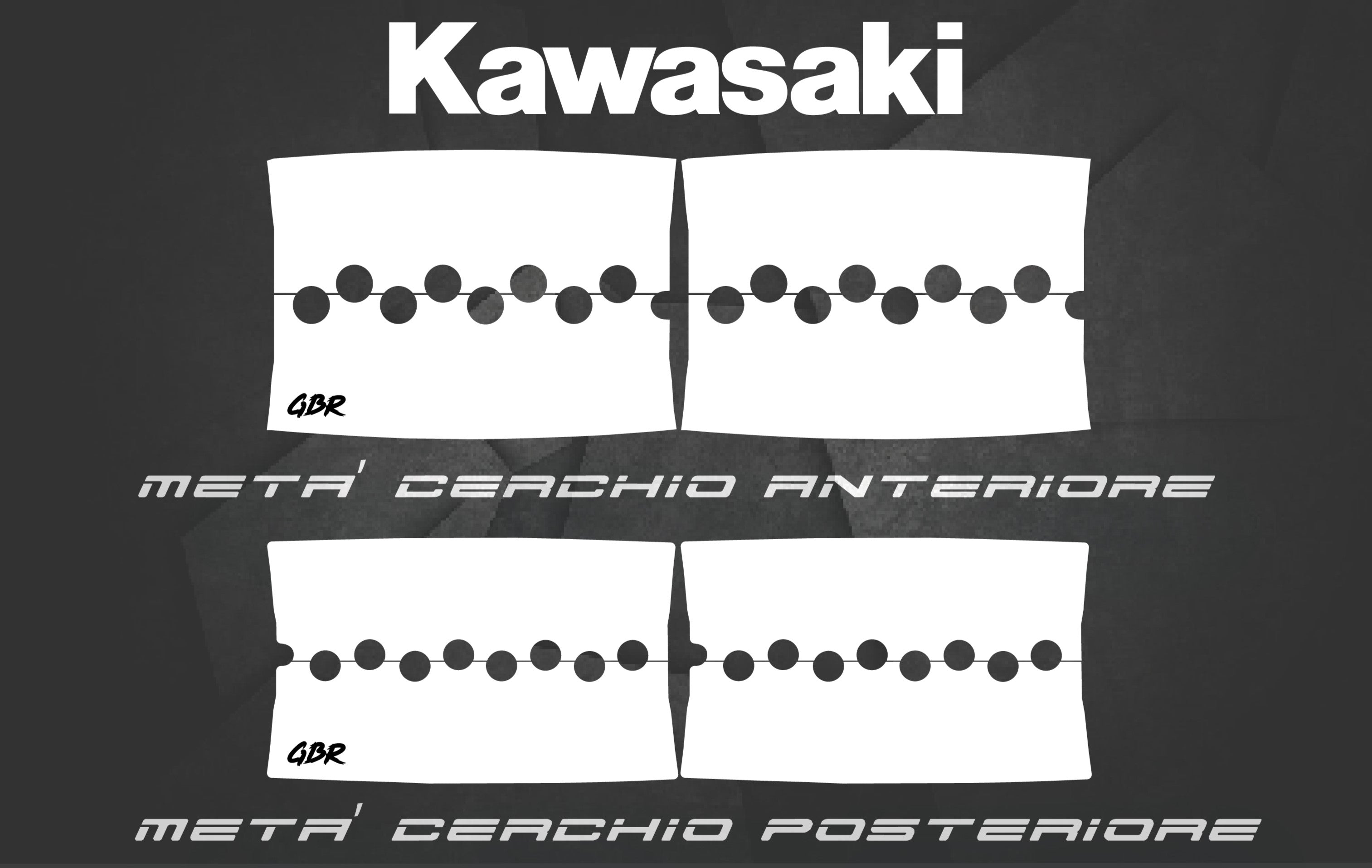 Adesivi Bi-Colore Motard Kawasaki, Adesivi Bi-Color Motard GBR Performance® KAWASAKI