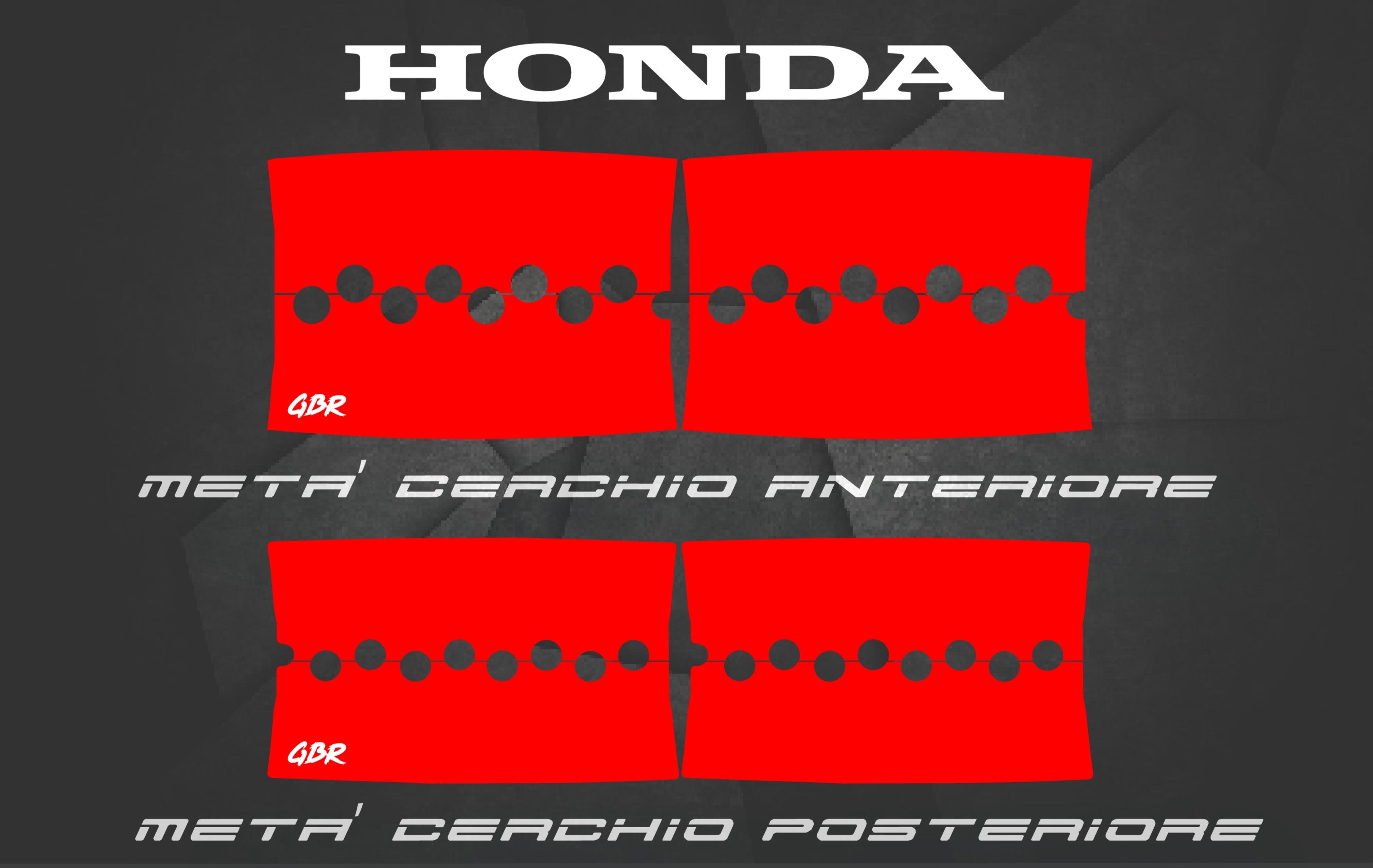 Adesivi Moto Honda, Adesivi Bi-Color Motard GBR Performance® HONDA
